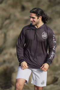 Beach Tribe "Amphibian Hooded Rashguard" in Black